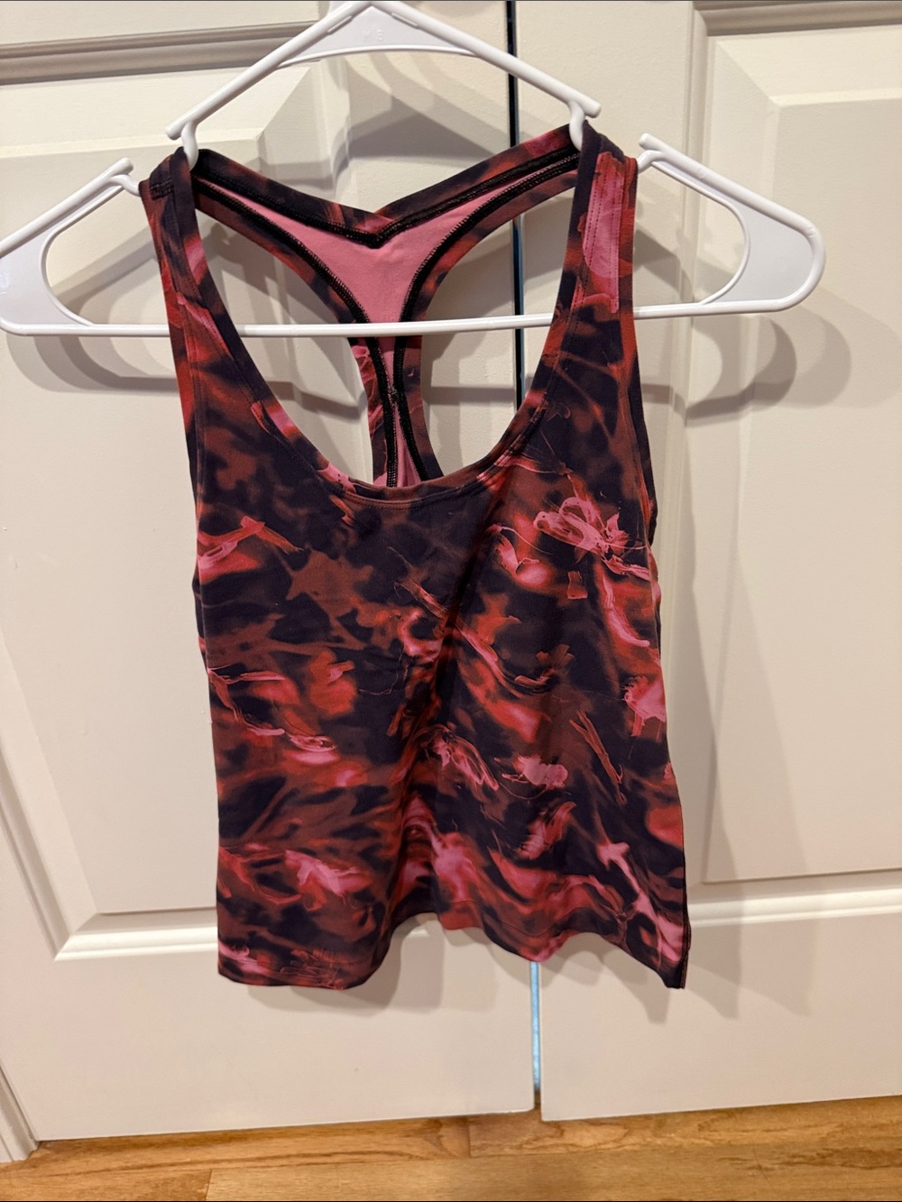 lululemon athletica Pink and Black Printed Racerback Tank